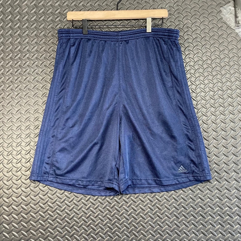 Vintage Y2K Adidas Navy Blue Athletic Training‎ Active Wear Basketball Shorts L